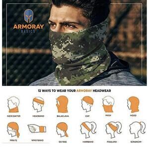 Armory Basics Lot of 4 Multi-Functional Headwear One Size Camo Hiking Outdoor